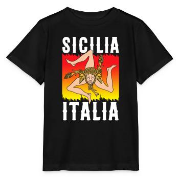 Sizilien flagge Sizilien Palermo Italien - Stanley/Stella Kinder T-Shirt MINI CREATOR  - Schwarz - Vorne - Mikhail (115cm)