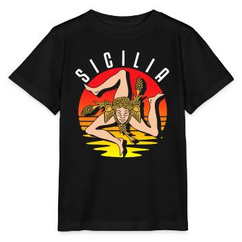 Sicily flag Sicily Palermo Italy - Stanley/Stella MINI CREATOR Kids’ T-Shirt - black - Front - Mikhail (115cm)