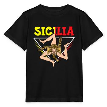 Sizilien flagge Sizilien Palermo Italien - Stanley/Stella Kinder T-Shirt MINI CREATOR  - Schwarz - Vorne - Mikhail (115cm)