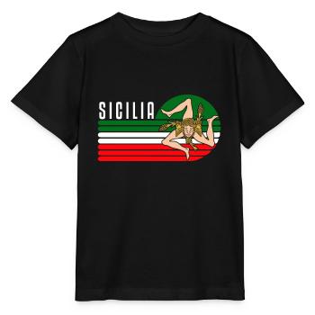 Sicily flag Sicily Palermo Italy - Stanley/Stella MINI CREATOR Kids’ T-Shirt - black - Front - Mikhail (115cm)