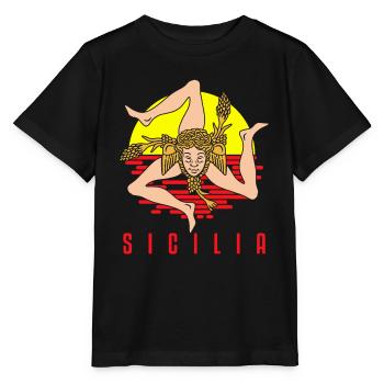 Sicily flag Sicily Palermo Italy - Stanley/Stella MINI CREATOR Kids’ T-Shirt - black - Front - Mikhail (115cm)
