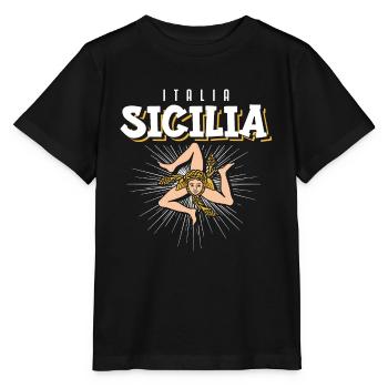 Sizilien flagge Sizilien Palermo Italien - Stanley/Stella Kinder T-Shirt MINI CREATOR  - Schwarz - Vorne - Mikhail (115cm)