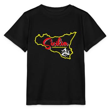 Sicily flag Sicily Palermo Italy - Stanley/Stella MINI CREATOR Kids’ T-Shirt - black - Front - Mikhail (115cm)