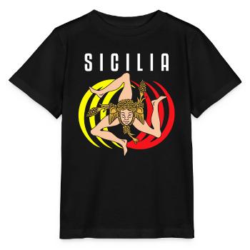 Sicily flag Sicily Palermo Italy - Stanley/Stella MINI CREATOR Kids’ T-Shirt - black - Front - Mikhail (115cm)