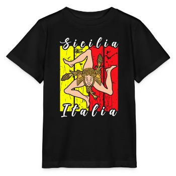 Sizilien flagge Sizilien Palermo Italien - Stanley/Stella Kinder T-Shirt MINI CREATOR  - Schwarz - Vorne - Mikhail (115cm)