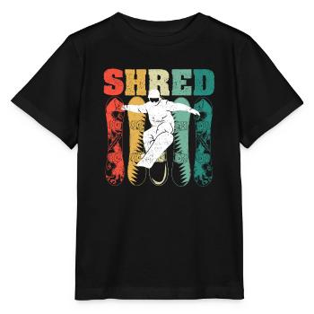 SHRED Snowboard Winter Sports Snowboarding Boarding - Stanley/Stella MINI CREATOR Kids’ T-Shirt - black - Front - Mikhail (115cm)