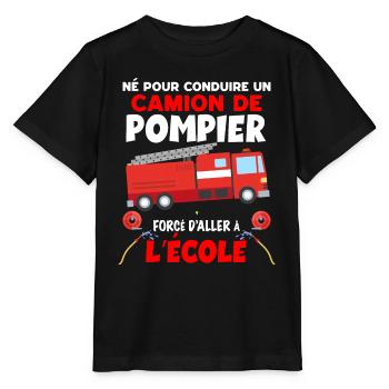 Mon Camion De Pompier Idée Cadeau Enfant - T-shirt bio MINI CREATOR Stanley/Stella Enfant - noir - Devant - Mikhail (115cm)