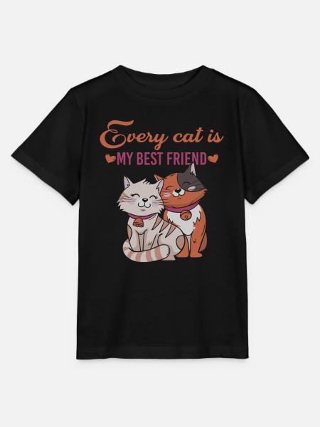 Katzenfreunde - Stanley/Stella Kinder T-Shirt MINI CREATOR  - Schwarz