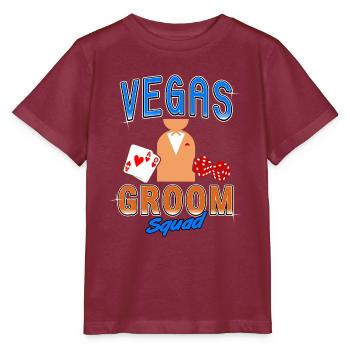 Vegas Groom Squad Retro Vegas T-shirt de mariage - T-shirt bio MINI CREATOR Stanley/Stella Enfant - bordeaux - Devant - Kain (125cm)