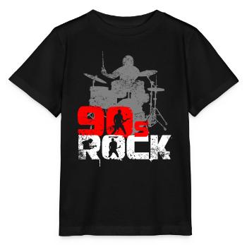 Batteur de musique rock classique des années 90 - T-shirt bio MINI CREATOR Stanley/Stella Enfant - noir - Devant - Mikhail (115cm)