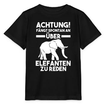 Dickhäuter Rüsseltier Elefant - Stanley/Stella Kinder T-Shirt MINI CREATOR  - Schwarz - Vorne - Mikhail (115cm)