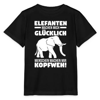 Dickhäuter Rüsseltier Elefant - Stanley/Stella Kinder T-Shirt MINI CREATOR  - Schwarz - Vorne - Mikhail (115cm)
