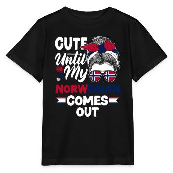 Norwegen Norwegisch süß bis mein Norwegisch kommt - Stanley/Stella Kinder T-Shirt MINI CREATOR  - Schwarz - Vorne - Mikhail (115cm)