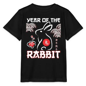 Jahr des Kaninchens Chinesisches Neujahr Mondfrühling - Stanley/Stella Kinder T-Shirt MINI CREATOR  - Schwarz - Vorne - Mikhail (115cm)