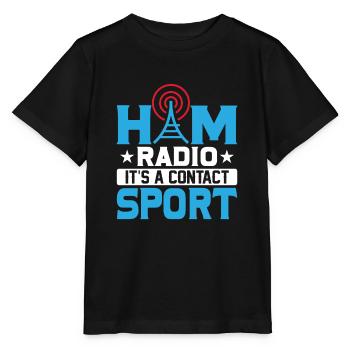 Radio amateur c’est un opérateur sportif de contact amateur - T-shirt bio MINI CREATOR Stanley/Stella Enfant - noir - Devant - Mikhail (115cm)