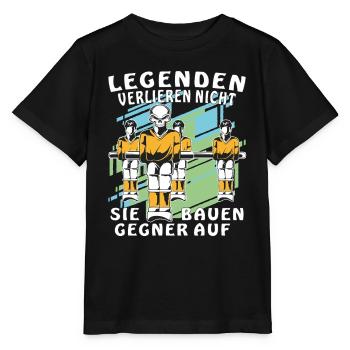 TISCHFUSSBALL LEGENDEN VERLIEREN NICHT - Stanley/Stella Kinder T-Shirt MINI CREATOR  - Schwarz - Vorne - Mikhail (115cm)