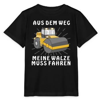 AUS DEM WEG MEINE WALZE MUSS FAHREN - Stanley/Stella Kinder T-Shirt MINI CREATOR  - Schwarz - Vorne - Mikhail (115cm)