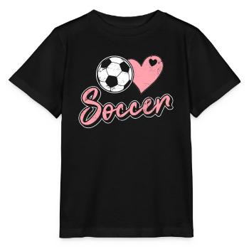 Soccer Lover Heart and Ball Soccer Lover Girls Soc - Stanley/Stella Kinder T-Shirt MINI CREATOR  - Schwarz - Vorne - Mikhail (115cm)