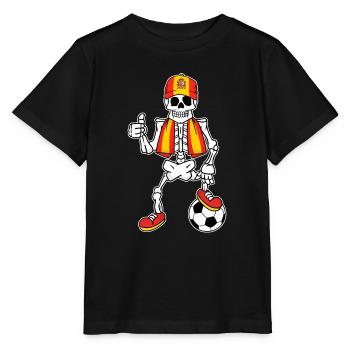 Skeleton Fußballfan Spanien - Stanley/Stella Kinder T-Shirt MINI CREATOR  - Schwarz - Vorne - Mikhail (115cm)