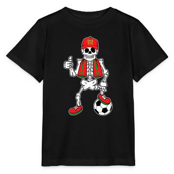 Skeleton Fußballfan Marokko - Stanley/Stella Kinder T-Shirt MINI CREATOR  - Schwarz - Vorne - Mikhail (115cm)