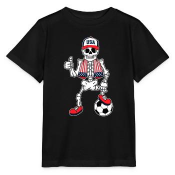 Skeleton United States Soccer Fan - T-shirt bio MINI CREATOR Stanley/Stella Enfant - noir - Devant - Mikhail (115cm)