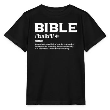 Drôle de définition biblique pour athée - T-shirt bio MINI CREATOR Stanley/Stella Enfant - noir - Devant - Mikhail (115cm)