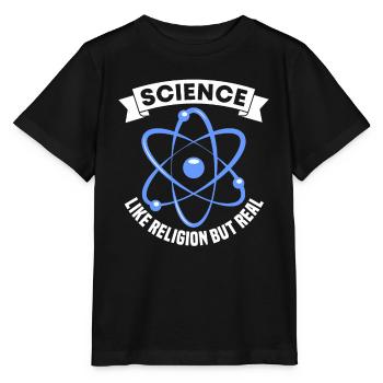 La science comme la religion n’est vraiment drôle pour les athées - T-shirt bio MINI CREATOR Stanley/Stella Enfant - noir - Devant - Mikhail (115cm)