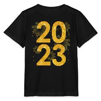 New Years Eve Party Outfit - Happy New Year 2023 - Stanley/Stella MINI CREATOR Kids’ T-Shirt - black - Front - Mikhail (115cm)