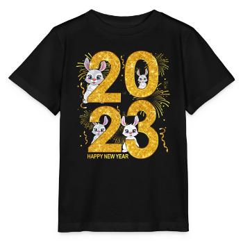2023 New Years Day Outfit - Happy New Year 2023 - Stanley/Stella MINI CREATOR Kids’ T-Shirt - black - Front - Mikhail (115cm)