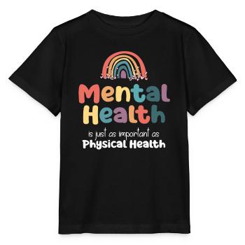 Mental Health Regenbogen - Stanley/Stella Kinder T-Shirt MINI CREATOR  - Schwarz - Vorne - Mikhail (115cm)