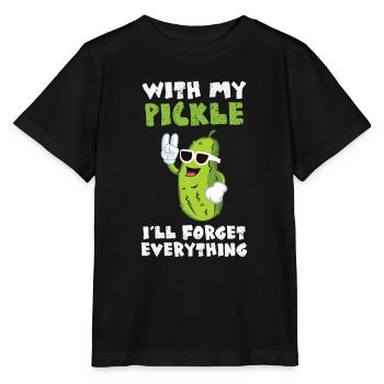 Avec mon cornichon malade oublier tout - T-shirt bio MINI CREATOR Stanley/Stella Enfant - noir - Devant - Mikhail (115cm)