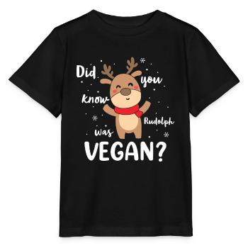 Saviez-vous que Rudolph était végétalien ? - T-shirt bio MINI CREATOR Stanley/Stella Enfant - noir - Devant - Mikhail (115cm)