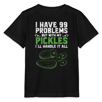 J’ai des problèmes mais avec mes cornichons - T-shirt bio MINI CREATOR Stanley/Stella Enfant - noir - Devant - Mikhail (115cm)