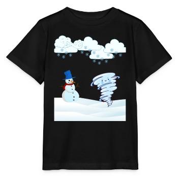 mignon bonhomme de neige d’hiver et vent - T-shirt bio MINI CREATOR Stanley/Stella Enfant - noir - Devant - Mikhail (115cm)