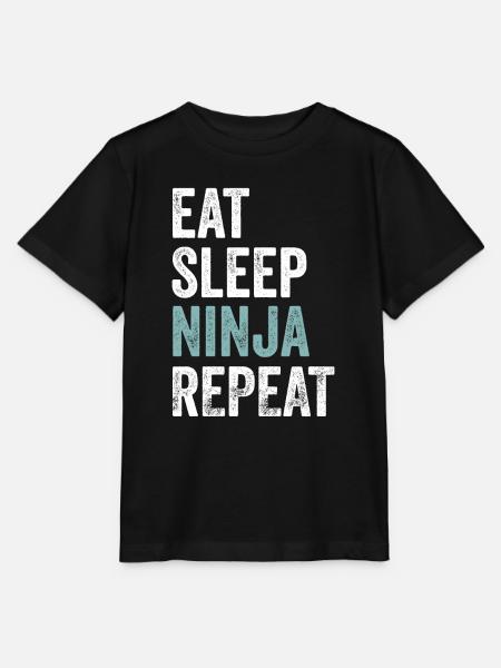Eat Sleep Ninja Repeat Ninja - Stanley/Stella MINI CREATOR Kids’ T-Shirt - black