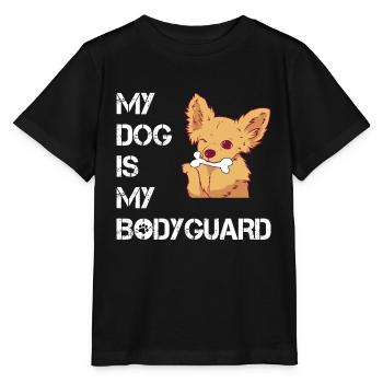 MY DOG IS MY BODYGUARD - Hund - Stanley/Stella Kinder T-Shirt MINI CREATOR  - Schwarz - Vorne - Mikhail (115cm)