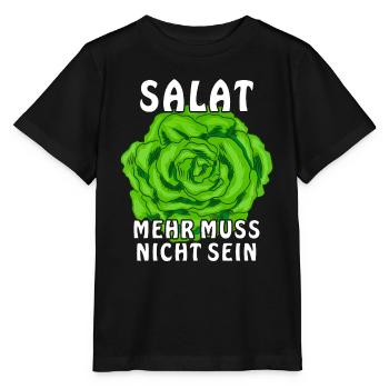 SALAT MEHR MUSS NICHT SEIN - Stanley/Stella Kinder T-Shirt MINI CREATOR  - Schwarz - Vorne - Mikhail (115cm)