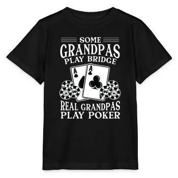 Some Grandpas Play Bridge Real Grandpas Play Poker - Stanley/Stella MINI CREATOR Kids’ T-Shirt - black - Front - Mikhail (115cm)