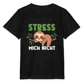 Faultier Stress Mich Nicht - Stanley/Stella Kinder T-Shirt MINI CREATOR  - Schwarz - Vorne - Mikhail (115cm)