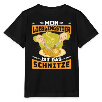 Schnitzel Mein Lieblingstier ist das Schnitzel - Stanley/Stella Kinder T-Shirt MINI CREATOR  - Schwarz - Vorne - Mikhail (115cm)