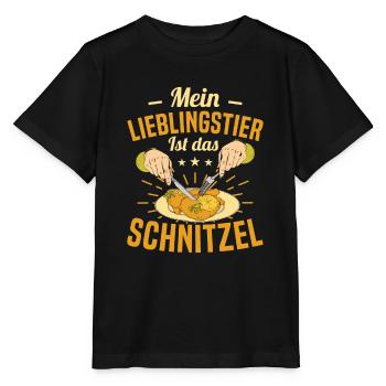 Schnitzel Mein Lieblingstier ist das Schnitzel - Stanley/Stella Kinder T-Shirt MINI CREATOR  - Schwarz - Vorne - Mikhail (115cm)