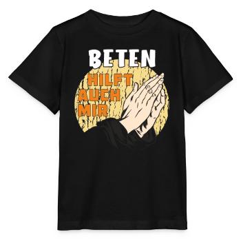 BETEN HILFT AUCH MIR - Stanley/Stella Kinder T-Shirt MINI CREATOR  - Schwarz - Vorne - Mikhail (115cm)