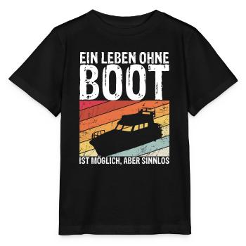 Boot Yacht Jolle Kajak Fan Geschenk Kapitän Schiff - Stanley/Stella Kinder T-Shirt MINI CREATOR  - Schwarz - Vorne - Mikhail (115cm)