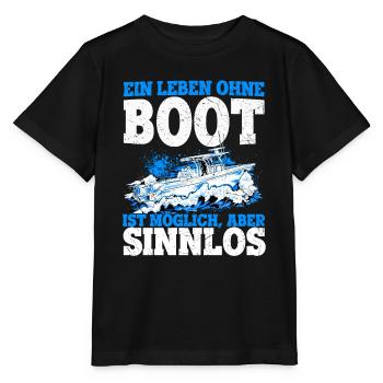 Boot Yacht Jolle Kajak Fan Geschenk Kapitän Schiff - Stanley/Stella Kinder T-Shirt MINI CREATOR  - Schwarz - Vorne - Mikhail (115cm)