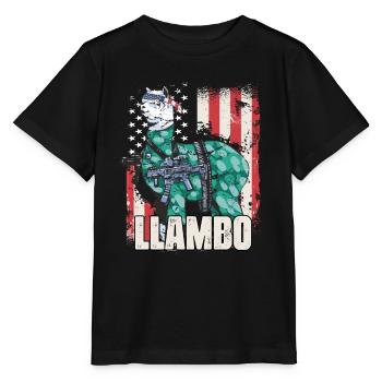 LLambo Alpaga Lama Drôle - T-shirt bio MINI CREATOR Stanley/Stella Enfant - noir - Devant - Mikhail (115cm)