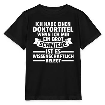 Doktor Abschluss Doktorand Promotion Doktortitel - Stanley/Stella Kinder T-Shirt MINI CREATOR  - Schwarz - Vorne - Mikhail (115cm)