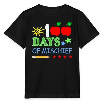 Crayon 100e jour de méfait 100 jours d’école - T-shirt bio MINI CREATOR Stanley/Stella Enfant - noir - Devant - Mikhail (115cm)