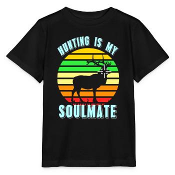 Hunting Is My Soulmate Retro Hunter Designs - Stanley/Stella Kinder T-Shirt MINI CREATOR  - Schwarz - Vorne - Mikhail (115cm)
