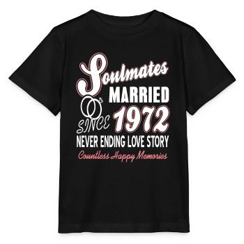 Soulmates Married Since 1972 Countless Memories - Stanley/Stella Kinder T-Shirt MINI CREATOR  - Schwarz - Vorne - Mikhail (115cm)
