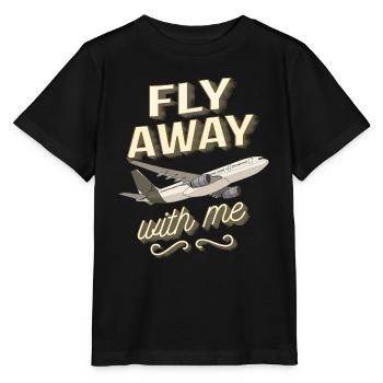 L’AVION S’ENVOLE AVEC MOI - T-shirt bio MINI CREATOR Stanley/Stella Enfant - noir - Devant - Mikhail (115cm)